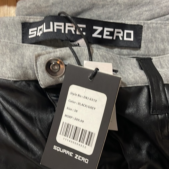square zero mens sweat pants with front pleather - Picture 3 of 4